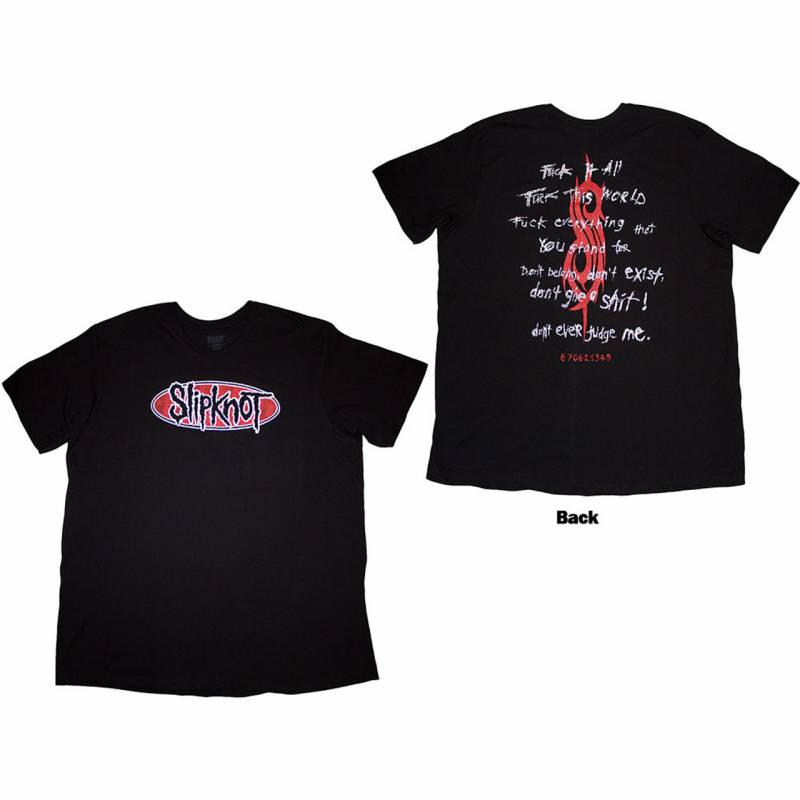 【予約商品】SLIPKNOT バンドTシャツ ユニセックス: F It All (Black) (Back Print)