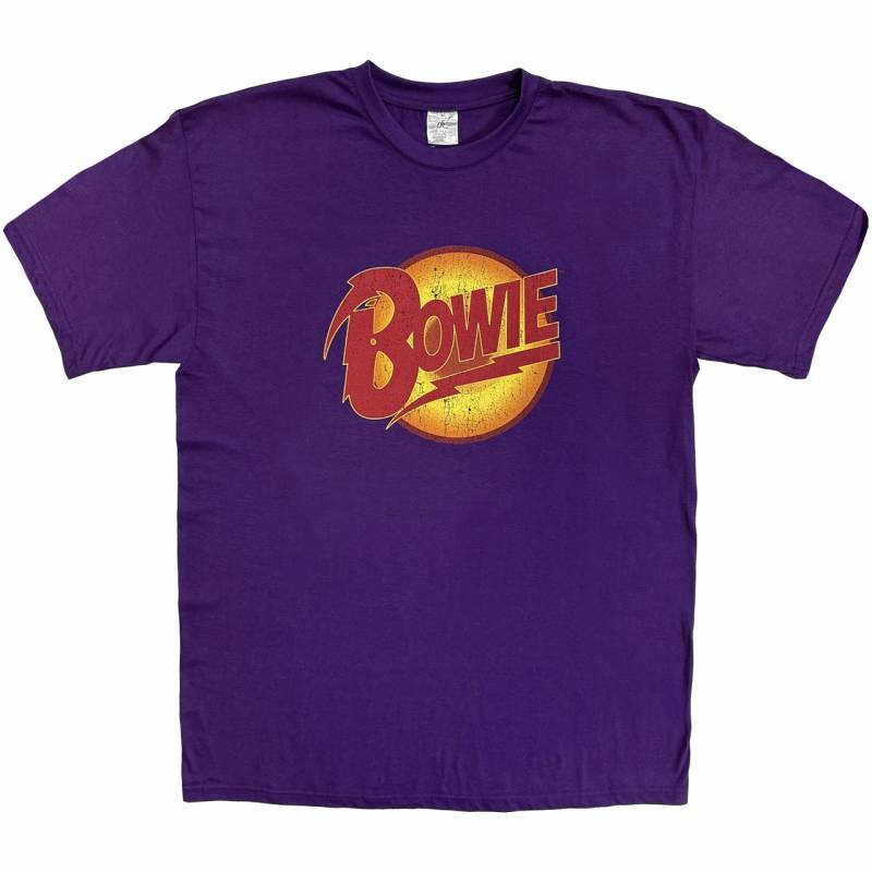 【予約商品】DAVID BOWIE バンドTシャツ ユニセックス: Vintage Diamond Dogs Logo (Purple)