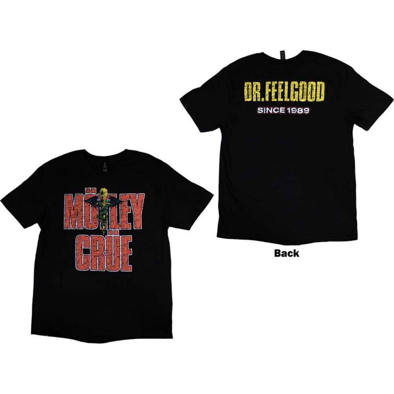 【予約商品】MOTLEY CRUE バンドTシャツ ユニセックス: Dr Feelgood Since 1989 (Black) (Back Print)