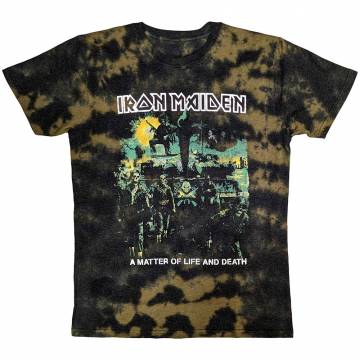 【予約商品】IRON MAIDEN バンドTシャツ ユニセックス: A Matter Of Life & Death (Wash Collection) - BROWN