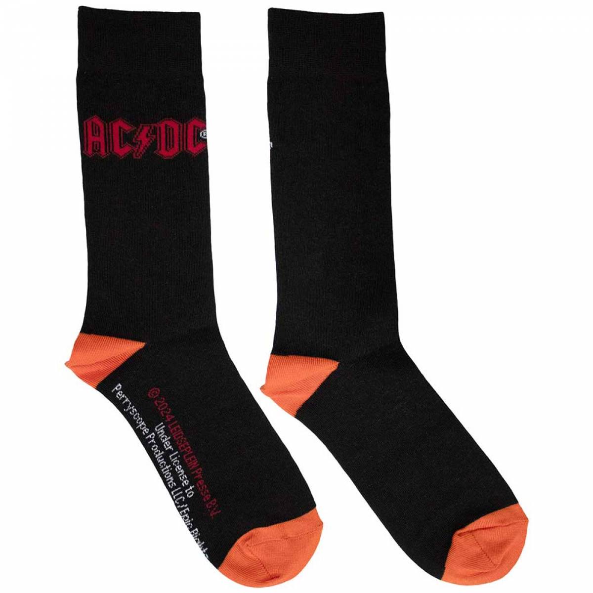 【予約商品】AC/DC Unisex Ankle Socks: Red Logo (Black) (UK Size 6 - 11) - BLACK