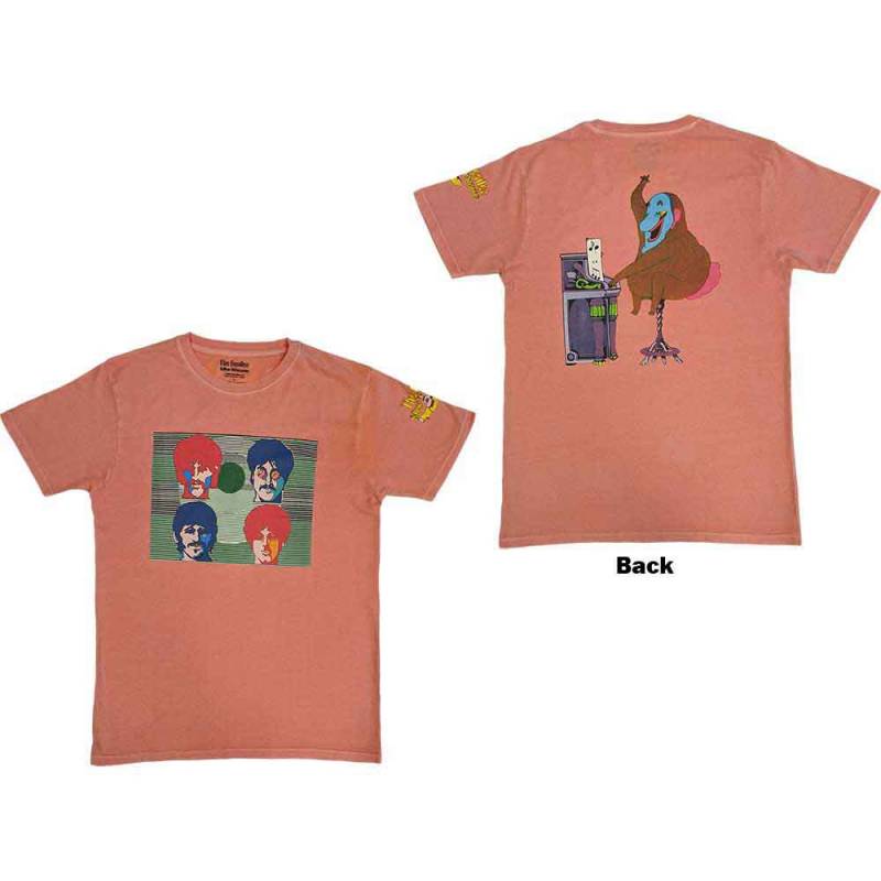 【予約商品】THE BEATLES バンドTシャツ ユニセックス: Yellow Submarine Magic Piano (Pink) (Back Print)