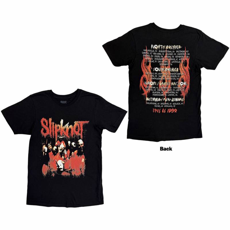 【予約商品】SLIPKNOT バンドTシャツ ユニセックス: North American Tour '99 (Black) (Back Print)