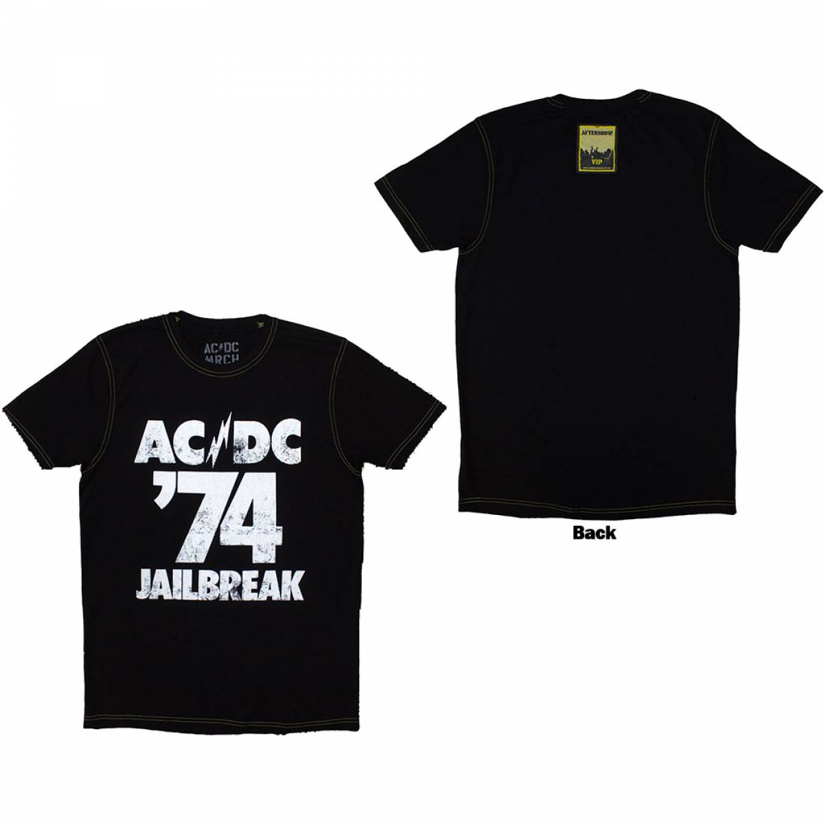 【予約商品】AC/DC バンドTシャツ ユニセックス: 74 Jailbreak (Back Print & Ex-Tour) - BLACK