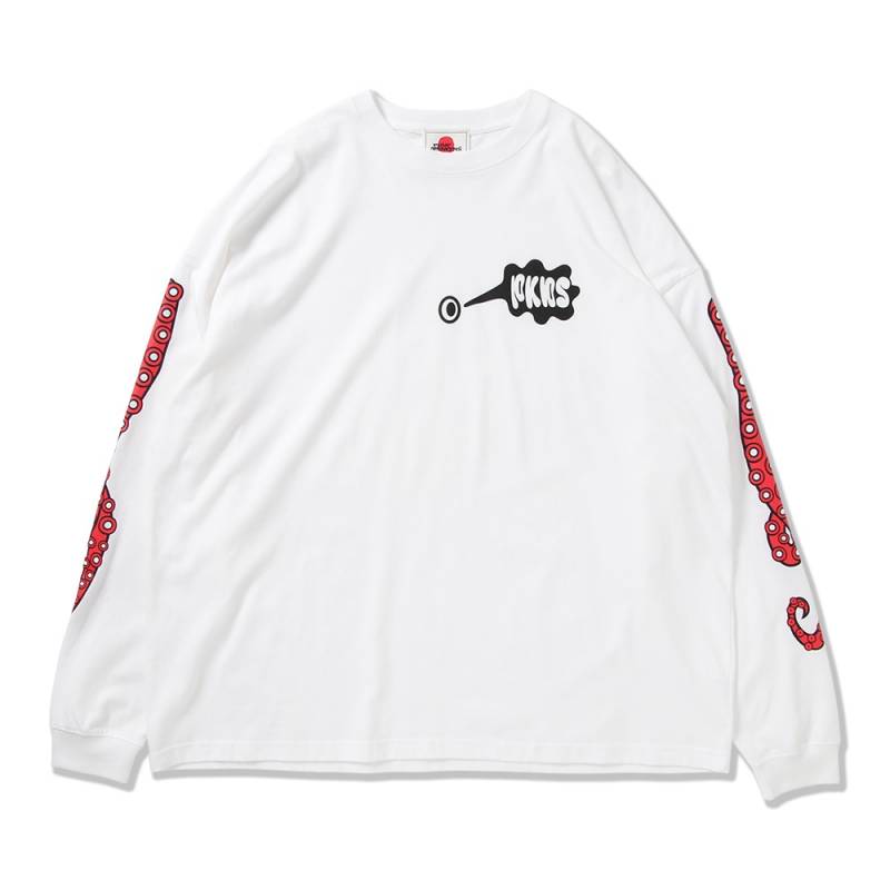 【予約商品】PUNK DRUNKERS (パンク・ドランカーズ) たこ足BIGロンTEE - WHITE