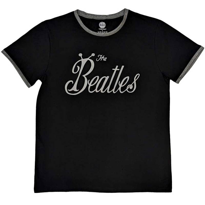 【予約商品】THE BEATLES Unisex Ringer バンドTシャツ: Bug Logo (Black)