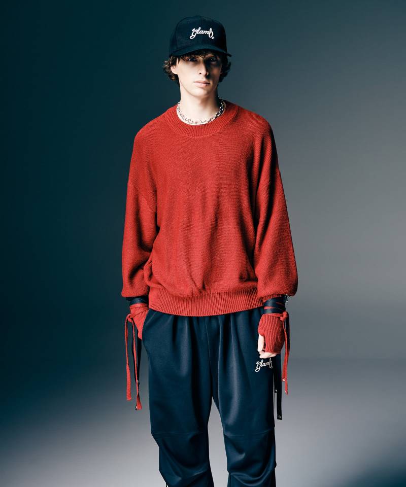 【予約商品】glamb(グラム) Blow Creed Knit / ブロウクリードニット - Red