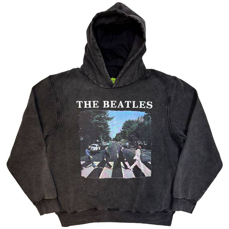【予約商品】THE BEATLES Unisex Stone Wash Pullover Hoodie: Abbey Road & Logo (Charcoal Grey)
