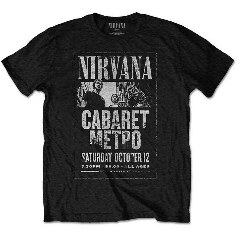 【予約商品】NIRVANA バンドTシャツ ユニセックス: Cabaret Metro (Black)