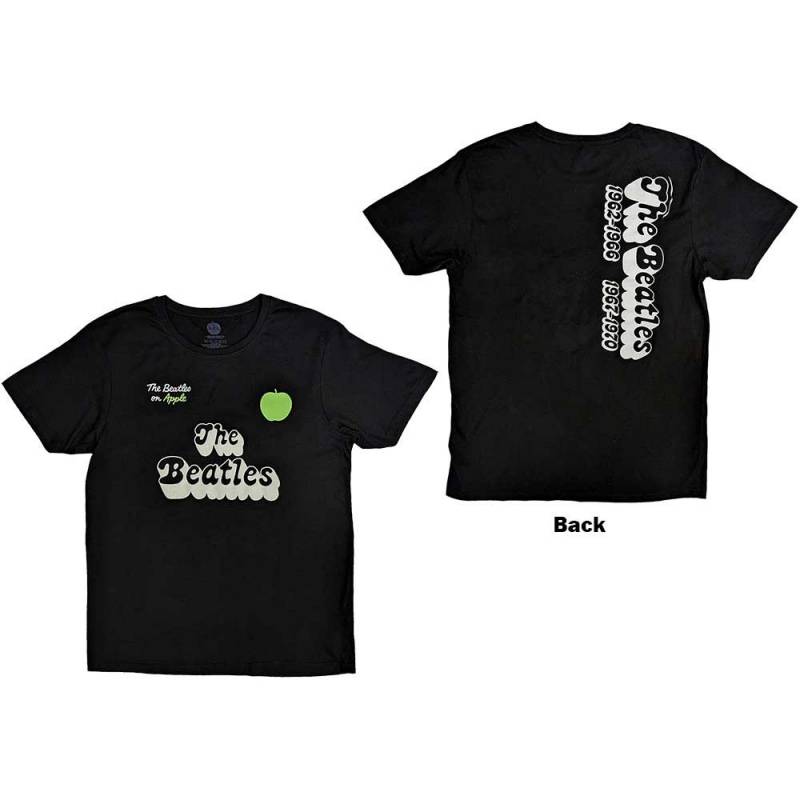 【予約商品】THE BEATLES バンドTシャツ ユニセックス: 70s Logo & Years (Black) (Back Print)