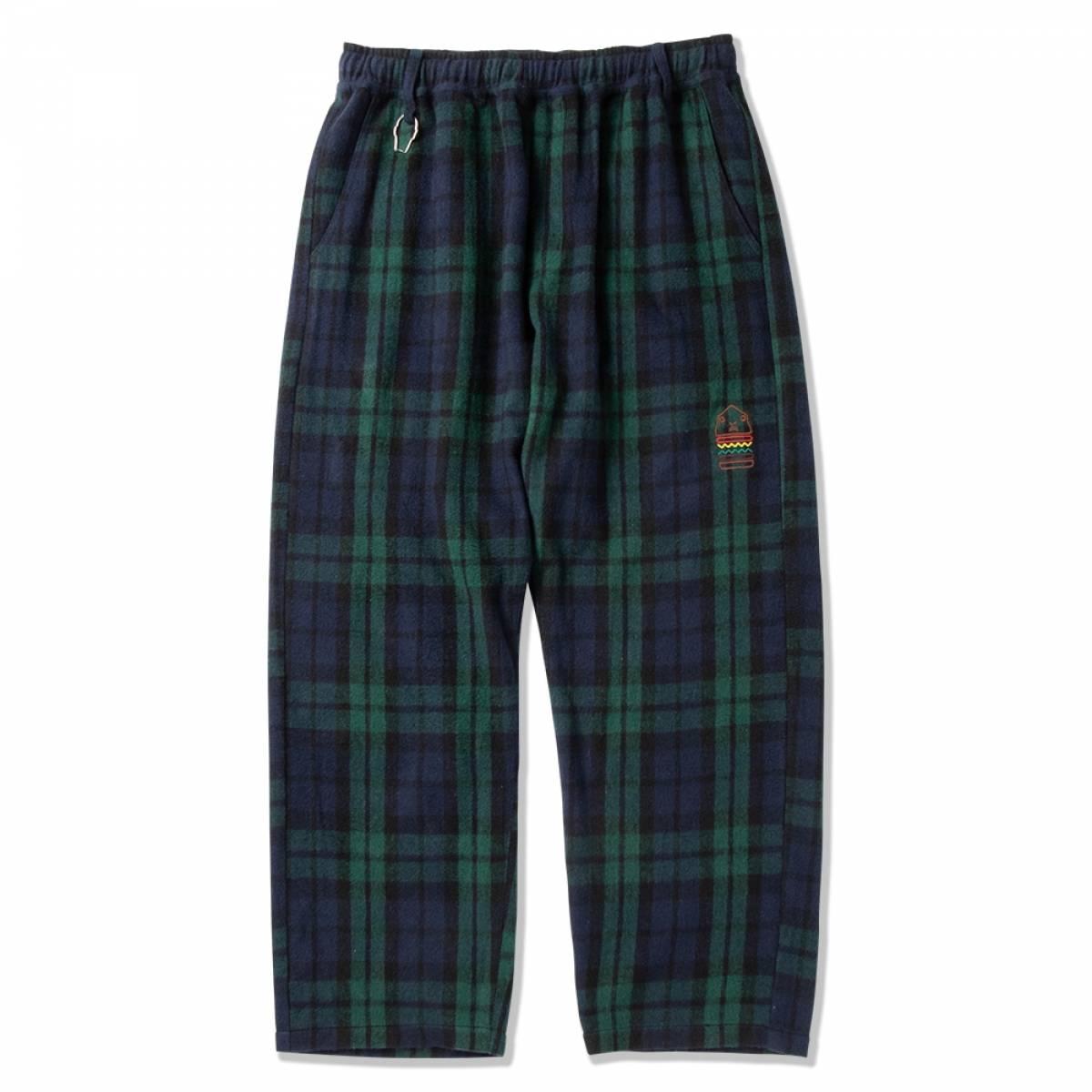 【予約商品】PUNK DRUNKERS (パンクドランカーズ) 鮫人チェックシェフパンツ - GREEN CHECK