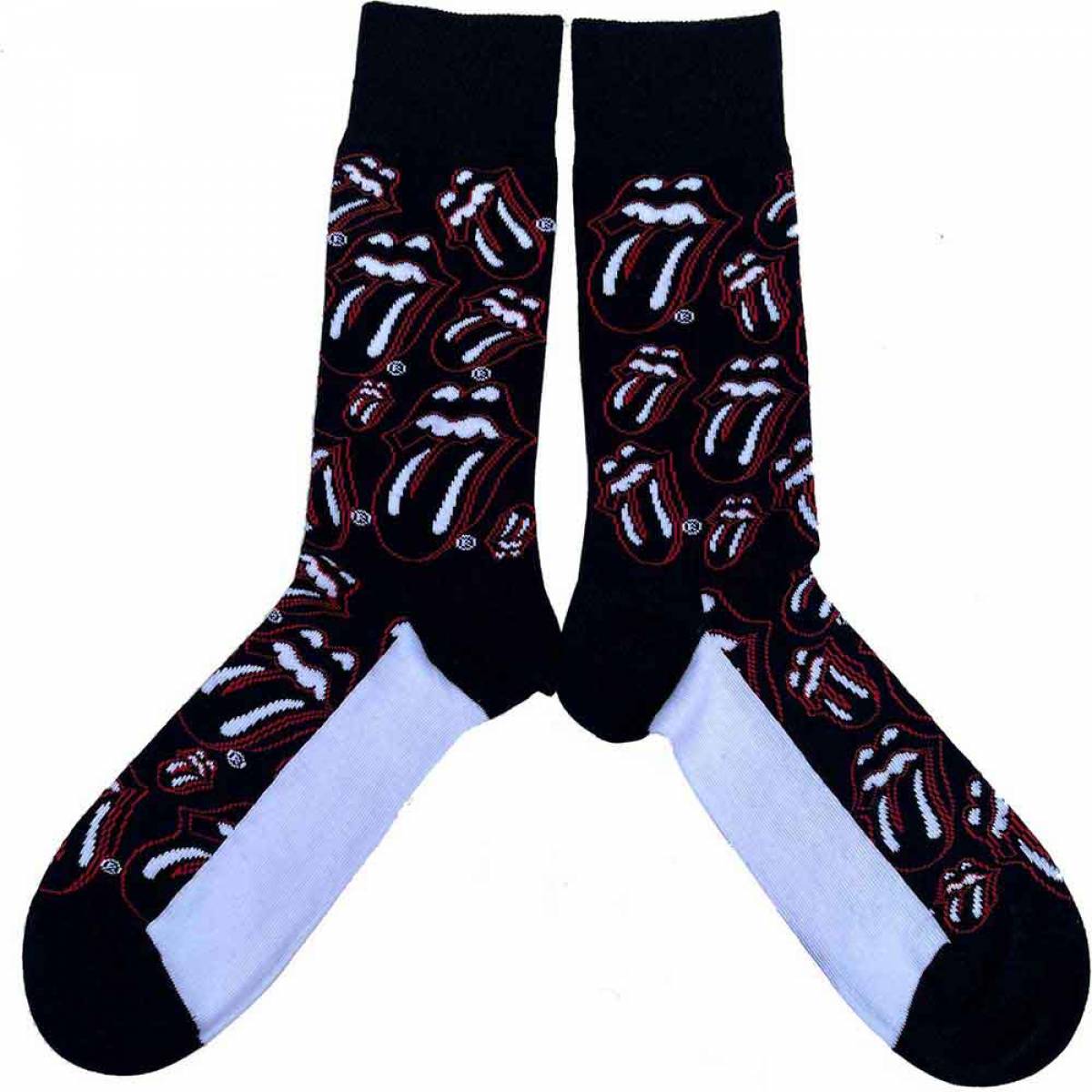 【予約商品】THE ROLLING STONES Unisex Ankle Socks: Outline Tongues (Black) (UK Size 7 - 11) - BLACK