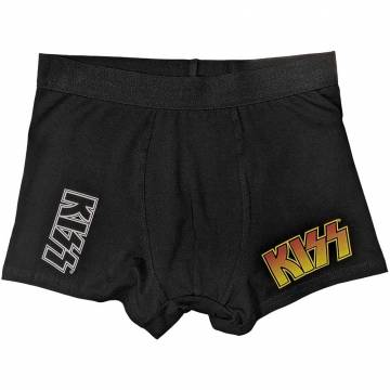 【予約商品】KISS Unisex Boxers: Classic Logo (Black) - BLACK