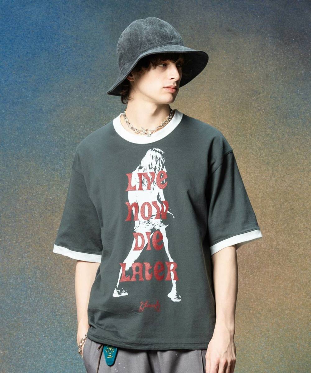 【予約商品】glamb(グラム)GB0225/CS20 : Reversible T-Shirt / リバーシブルＴシャツ - Charcoal