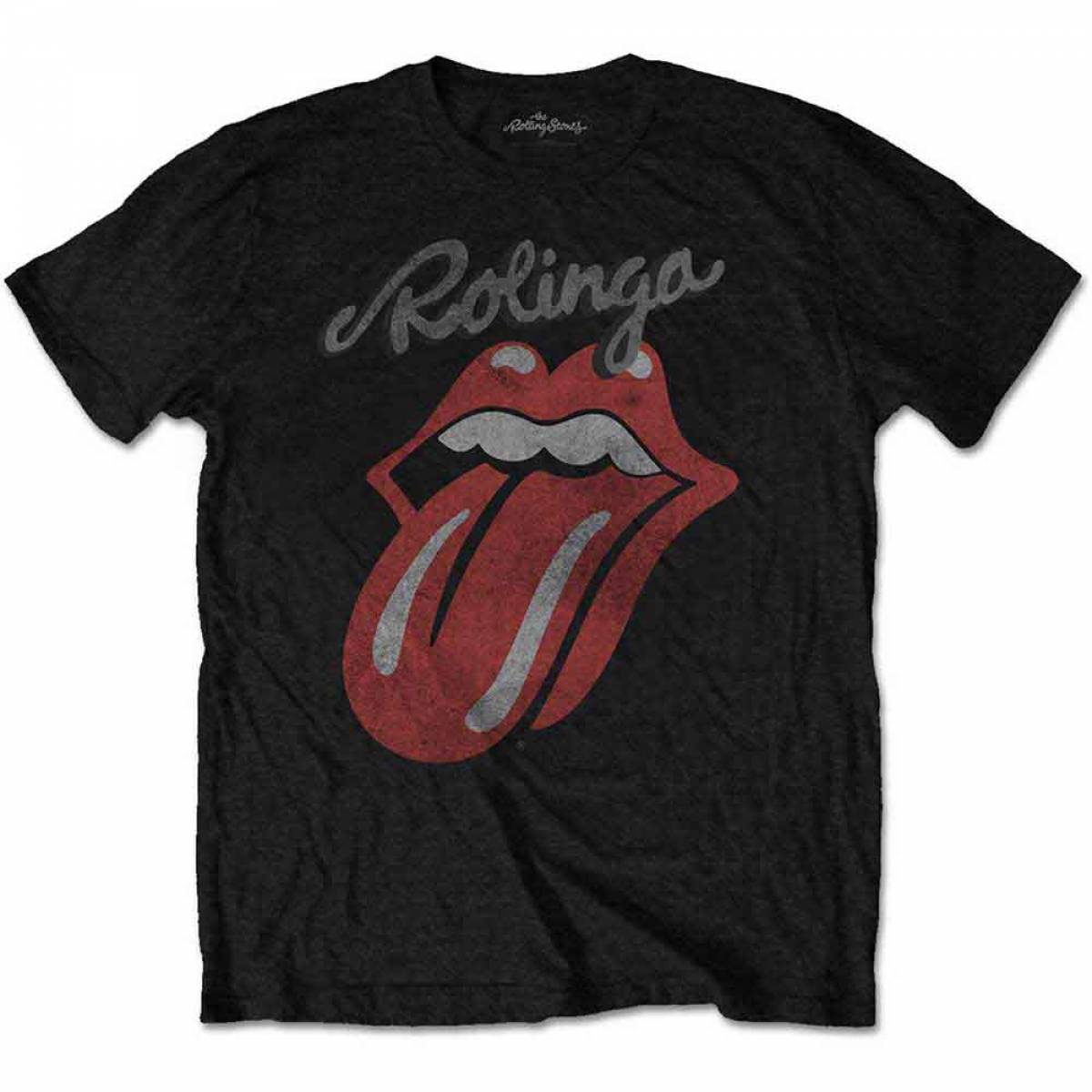 【予約商品】THE ROLLING STONES バンドTシャツ ユニセックス: Rolinga (Black) - BLACK