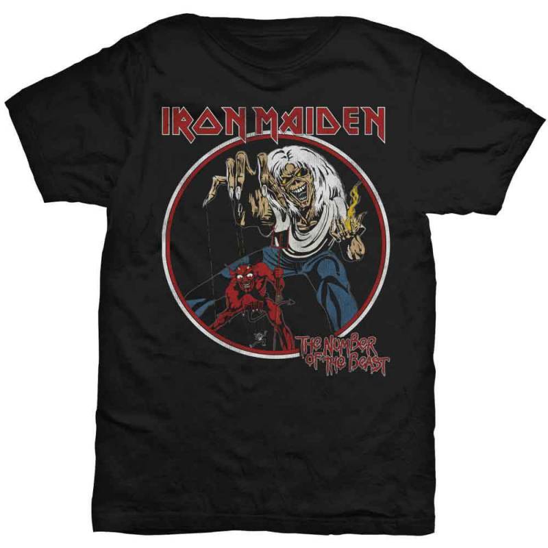 【予約商品】IRON MAIDEN バンドTシャツ ユニセックス: Number Of The Beast Vintage (Black)