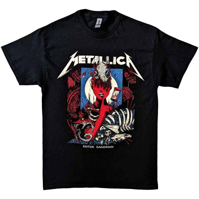 【予約商品】METALLICA バンドTシャツ ユニセックス: Enter Sandman Poster (Black) - BLACK