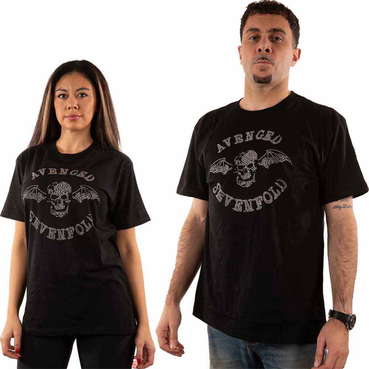 【予約商品】AVENGED SEVENFOLD バンドTシャツ ユニセックス: Deathbat (Black) (Embellished) - BLACK