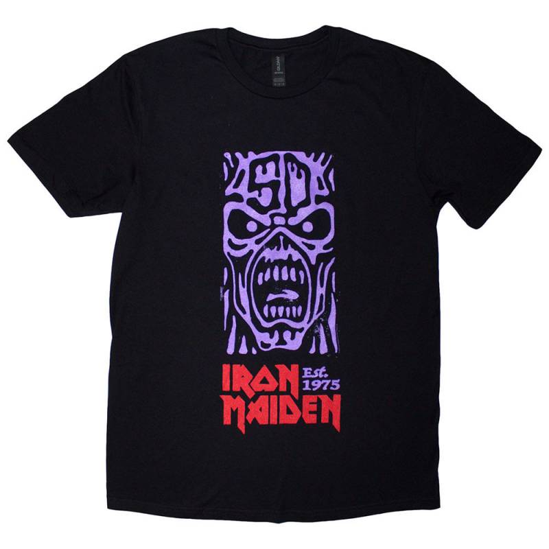 【予約商品】IRON MAIDEN バンドTシャツ ユニセックス: Est. 1975 Stamp Logo Purple (Black)