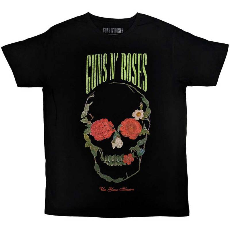 【予約商品】GUNS N' ROSES バンドTシャツ ユニセックス: Rose Skull (Black)