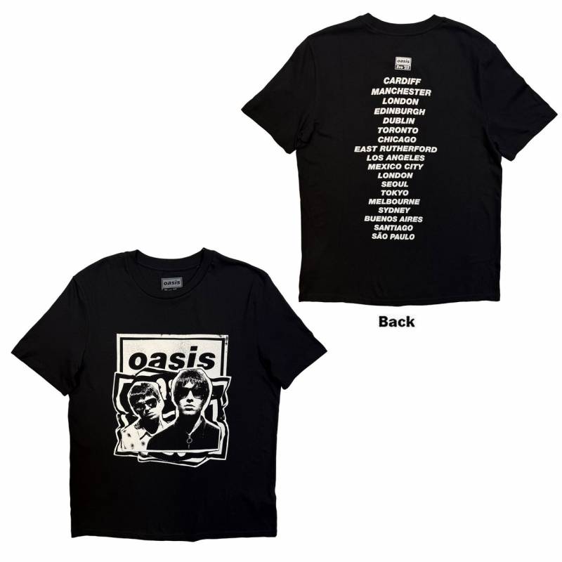 【予約商品】OASIS バンドTシャツ ユニセックス: Paper Cut Out Tour (Black) (Back Print & Ex-Tour)