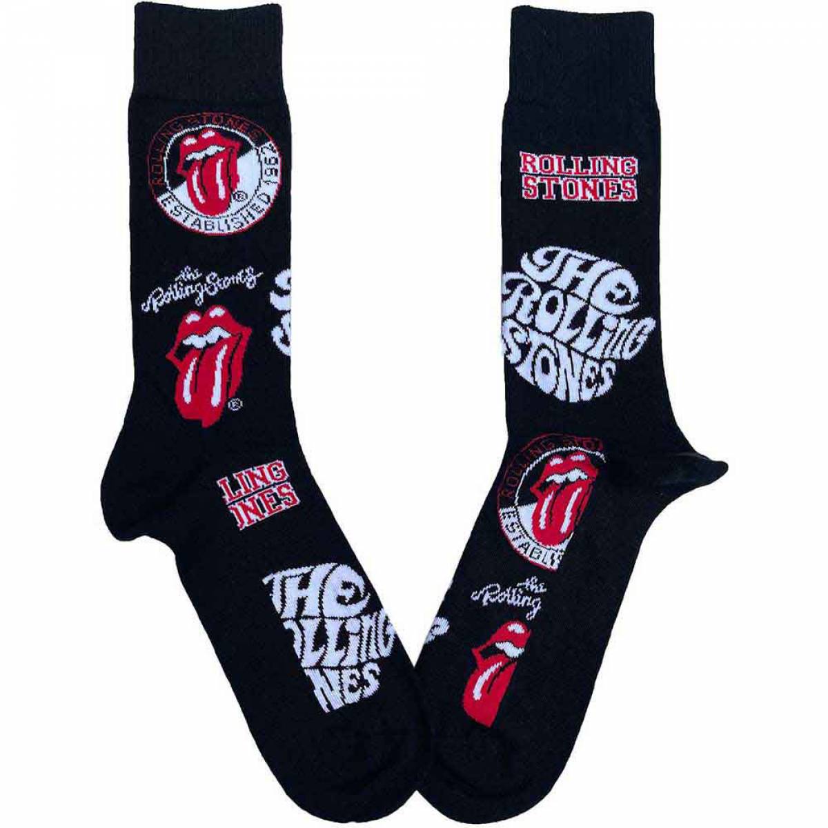 【予約商品】THE ROLLING STONES Ladies Ankle Socks: Logos (Black) (UK Size 4 - 7) - BLACK