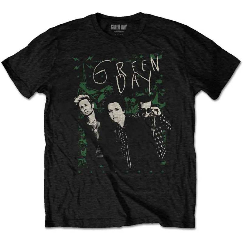 【予約商品】GREEN DAY バンドTシャツ ユニセックス: Green Lean (Black) - BLACK