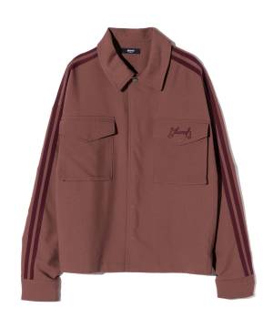 【予約商品】glamb (グラム)GB0224/SH16 : Line Jersey Shirt / ラインジャージシャツ - Brown