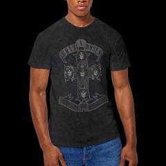 【予約商品】GUNS N' ROSES バンドTシャツ ユニセックス: Monochrome Cross (Dip-Dye On Black) (Wash Collection)