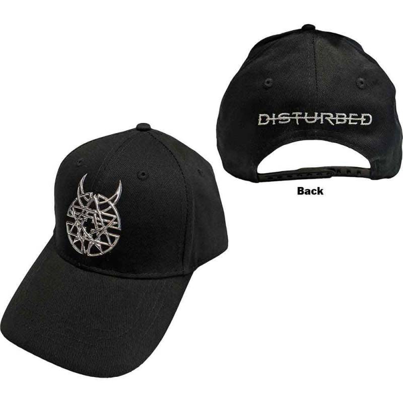 【予約商品】DISTURBED Unisex Baseball Cap: Sonic Silver Icon & Logo (Black)