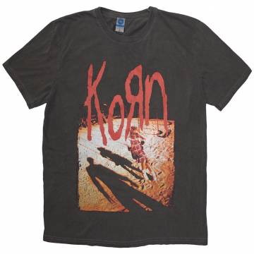 【予約商品】KORN バンドTシャツ ユニセックス: Shadow Playground (Wash Collection) - BLACK WASH