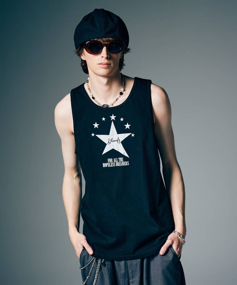 【予約商品】glamb(グラム) Star Tank Top / スタータンクトップ - Black