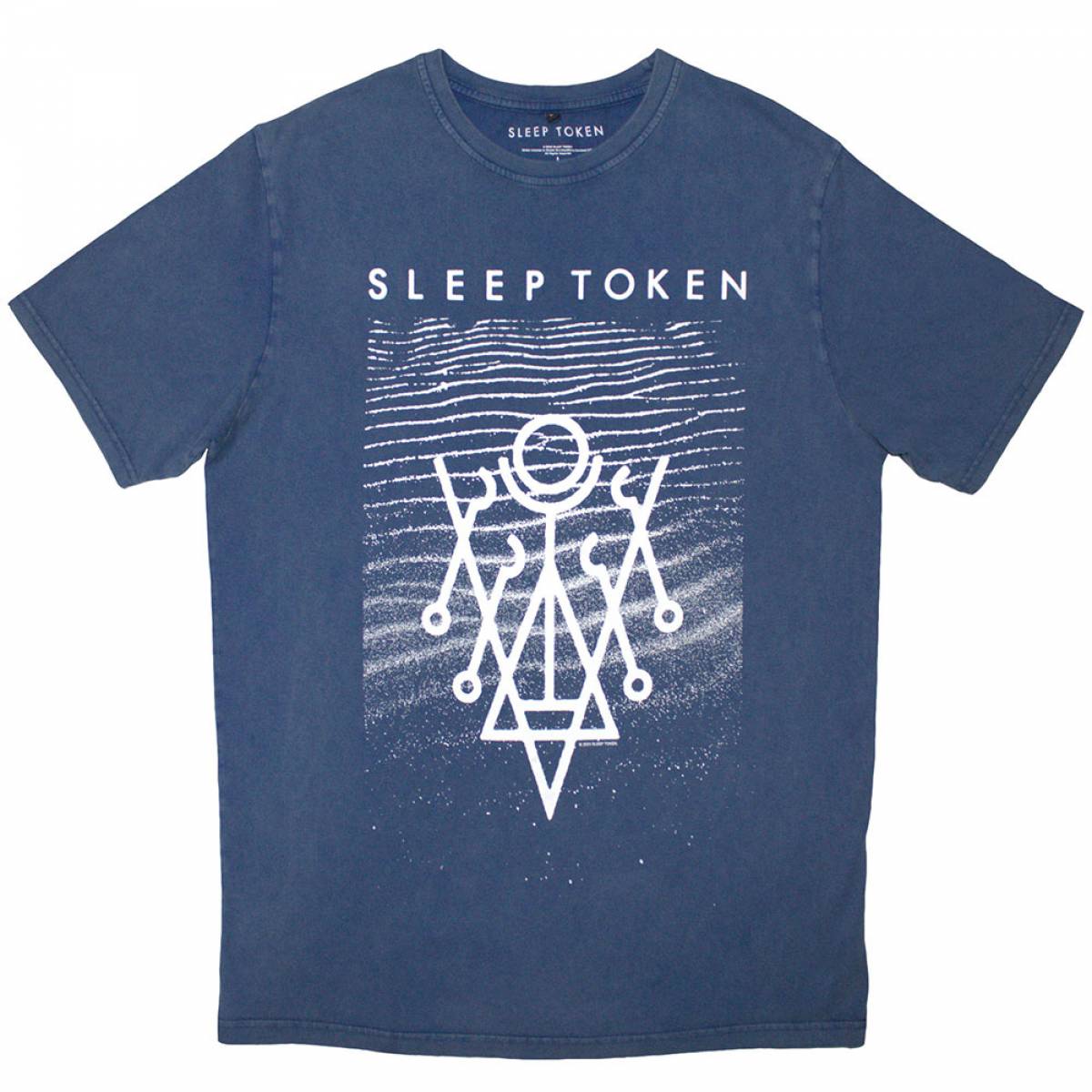 【予約商品】SLEEP TOKEN Unisex Stone Wash バンドTシャツ: Give (Denim Blue) - DENIM BLUE
