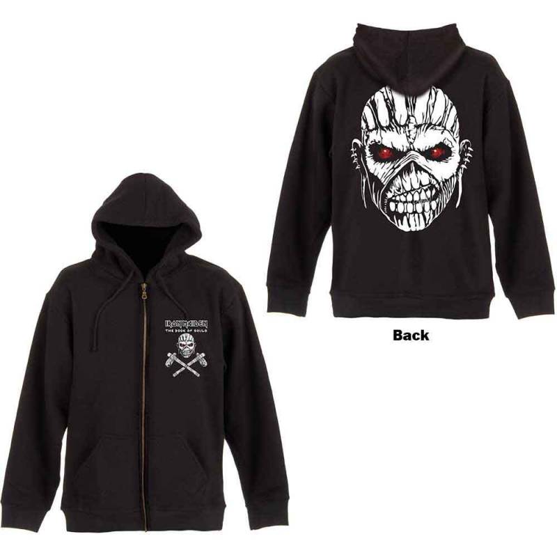 【予約商品】IRON MAIDEN Unisex Zipped Hoodie: Eddie Axe (Black) (Back Print)