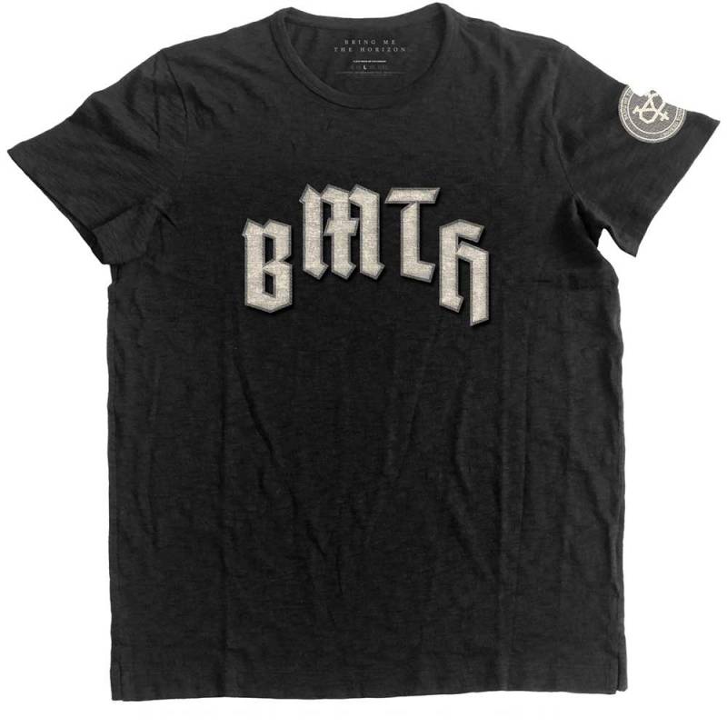 【予約商品】BRING ME THE HORIZON バンドTシャツ ユニセックス: Crooked Young Applique (Black) (Embellished) - BLACK