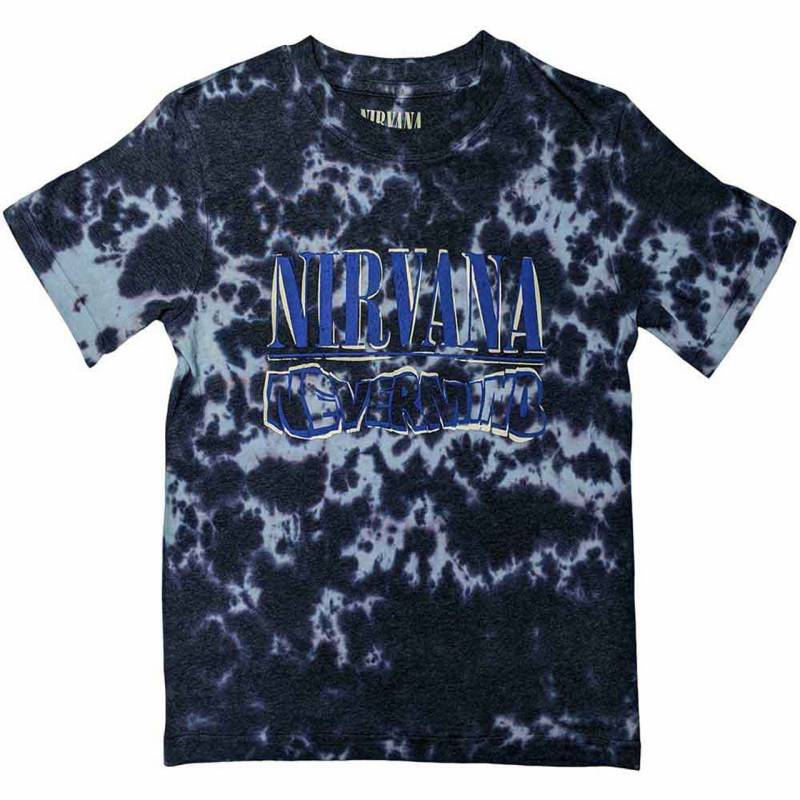 【予約商品】NIRVANA バンドTシャツ ユニセックス: Nevermind Wavy Logo (Purple) (Wash Collection)