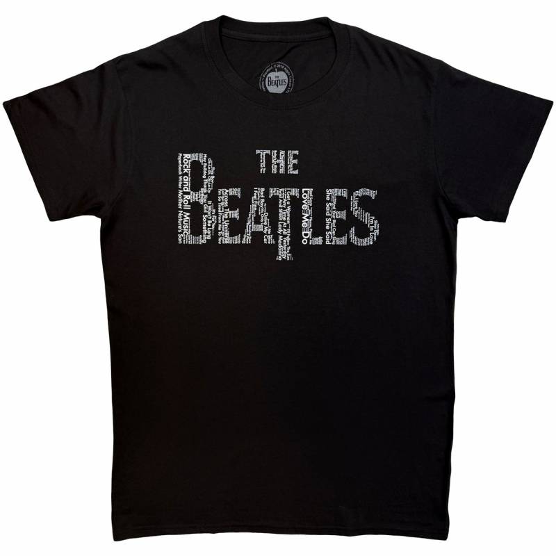 【予約商品】THE BEATLES バンドTシャツ ユニセックス: Drop T Songs (Black)