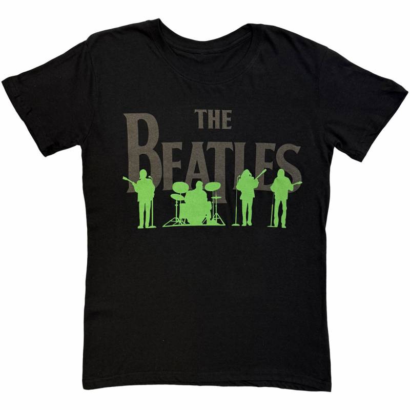 【予約商品】THE BEATLES バンドTシャツ ユニセックス: Saville Row Line Up Green Silhouette (Black)