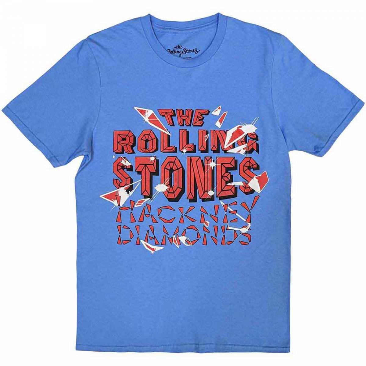 【予約商品】THE ROLLING STONES バンドTシャツ ユニセックス: Hackney Diamonds Shatter (Blue) - BLUE