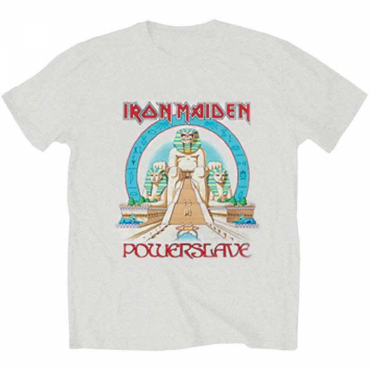 【予約商品】IRON MAIDEN バンドTシャツ ユニセックス: Powerslave Egypt - HEATHER GREY