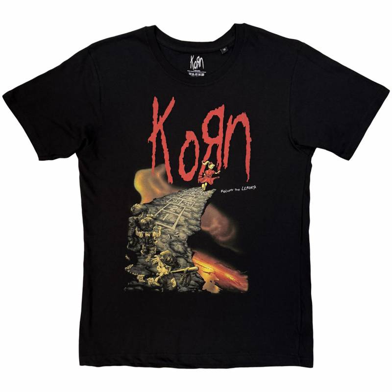 KORN バンドTシャツ ユニセックス: Follow The Leader Cliff (Black)