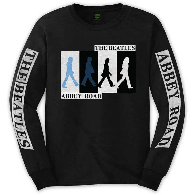 【予約商品】THE BEATLES Unisex Long Sleeve バンドTシャツ: Abbey Road Colours Crossing (Black) (Sleeve Print)