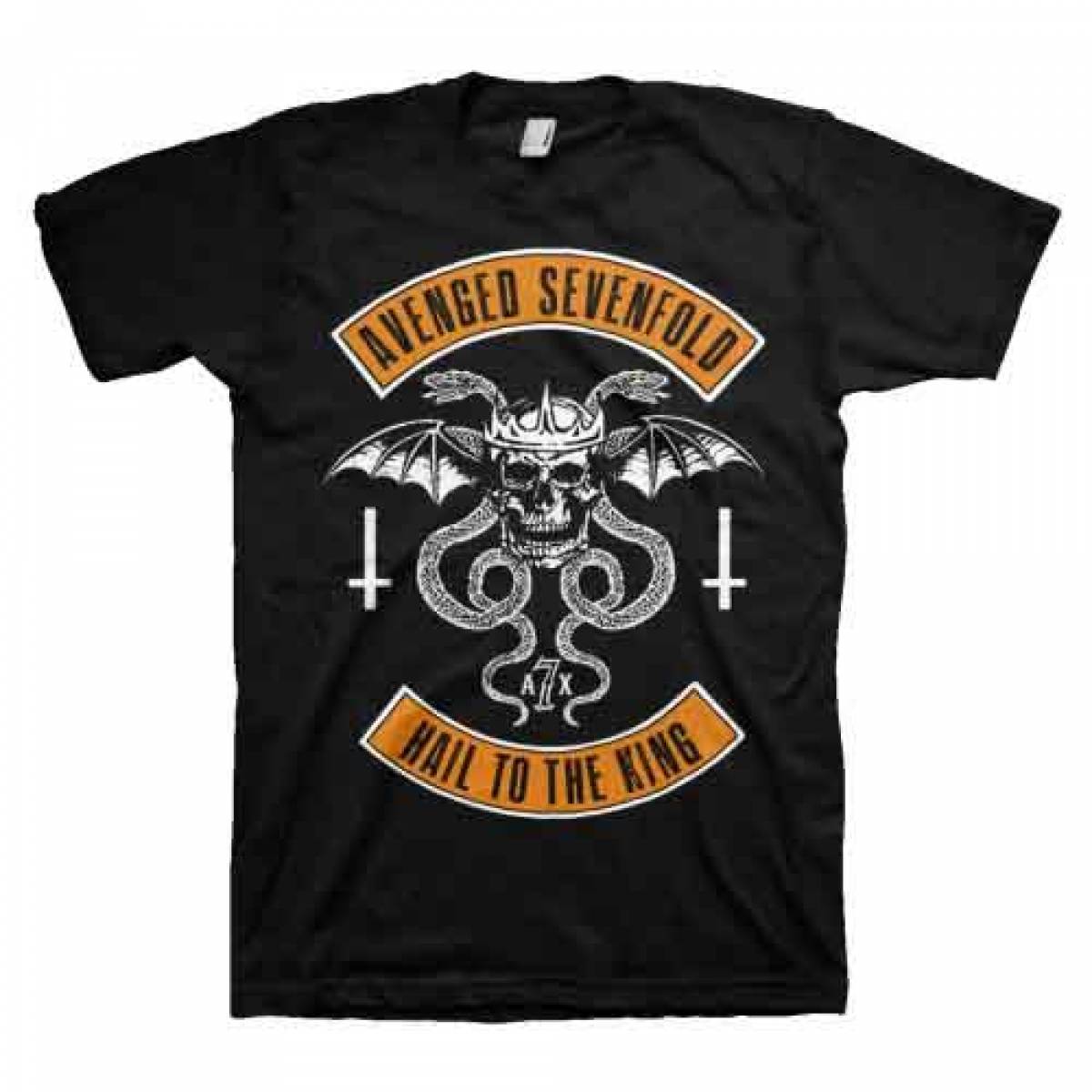 【予約商品】AVENGED SEVENFOLD バンドTシャツ ユニセックス: Hail to the King (Black) - BLACK