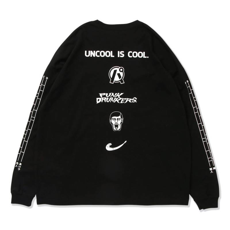 【予約商品】PUNK DRUNKERS (パンク・ドランカーズ) あみだBIGロンTEE - BLACK