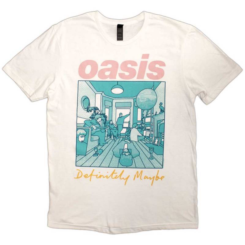 【予約商品】OASIS バンドTシャツ ユニセックス: Definitely Maybe Illustration Colour (White)