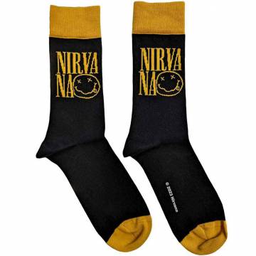 【予約商品】NIRVANA Unisex Ankle Socks: Logo Stacked (Black) (UK Size 4 - 7) - BLACK