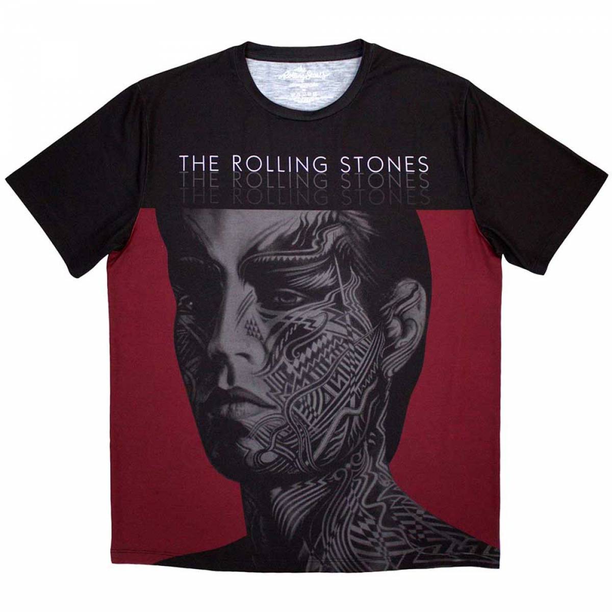 【予約商品】THE ROLLING STONES Unisex Sublimation バンドTシャツ: Tattoo You (Black) (Back Print) - BLACK