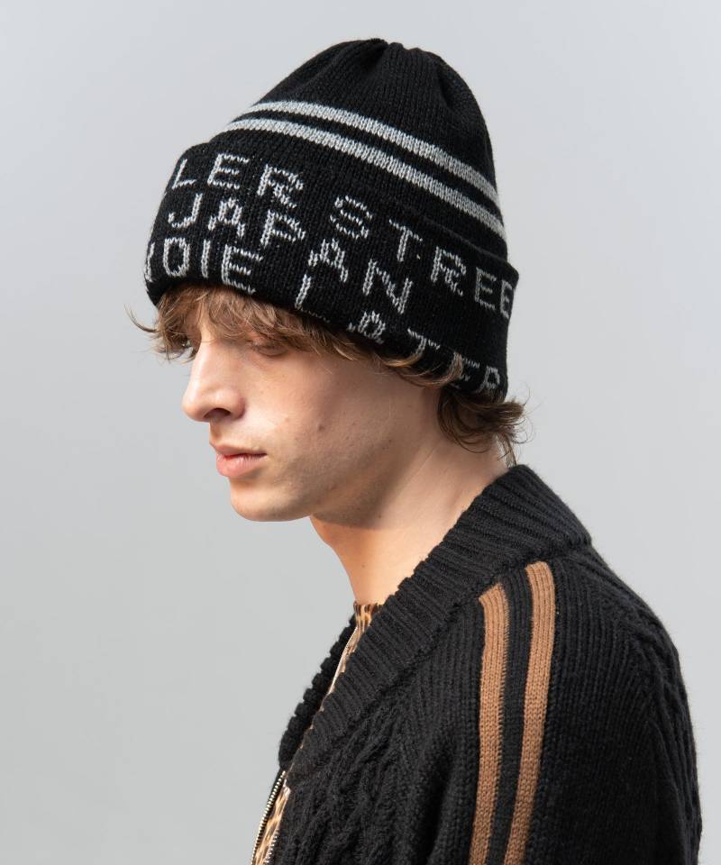 【予約商品】glamb(グラム)Lettering Knit Cap / レタリングニットキャップ - Black
