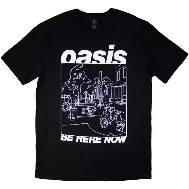 【予約商品】OASIS バンドTシャツ ユニセックス: Be Here Now Line Drawing (Black)