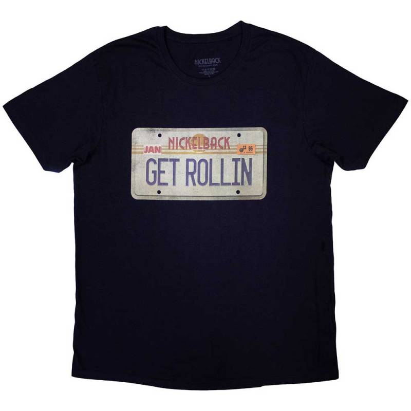 【予約商品】NICKELBACK バンドTシャツ ユニセックス: License Plate (Navy Blue)